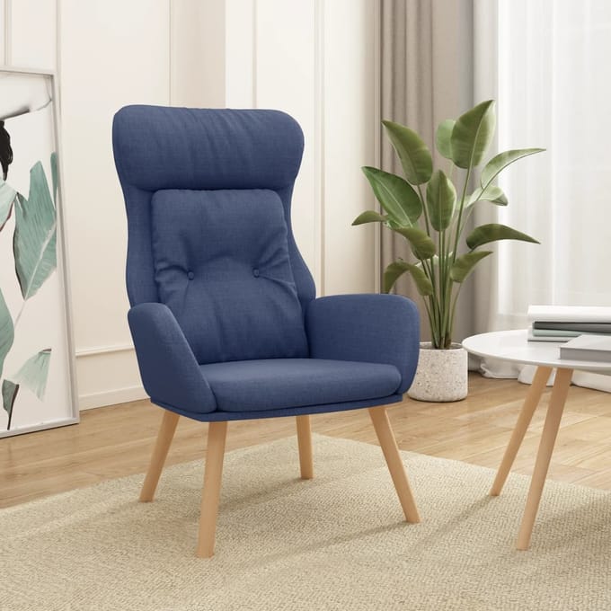vidaXL - Relaxstoel - stof - blauw