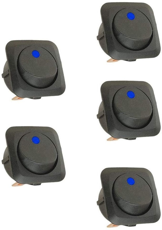 Dailygoody - Rocker Switch - 12V 25A - Aan/Uit Schakelaar - Blauw Led