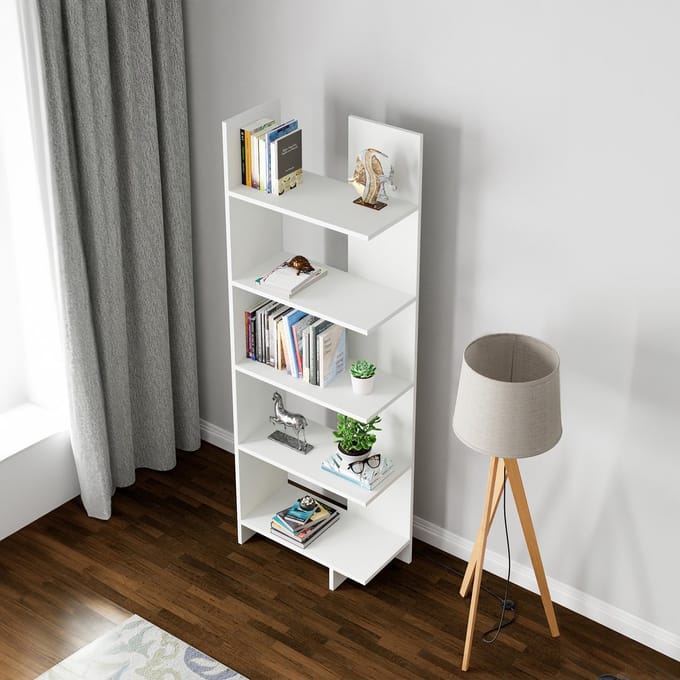Boekenkast Vireftere 176x62x29 cm wit [en.casa]