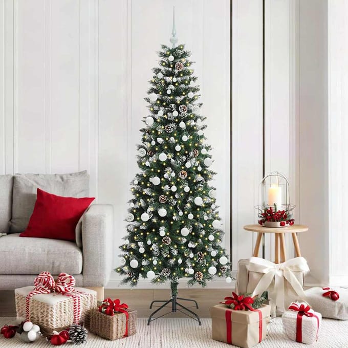 vidaXL - Kunstkerstboom - Groen - 180 - cm - PVC - en - Plastic - en - Staal