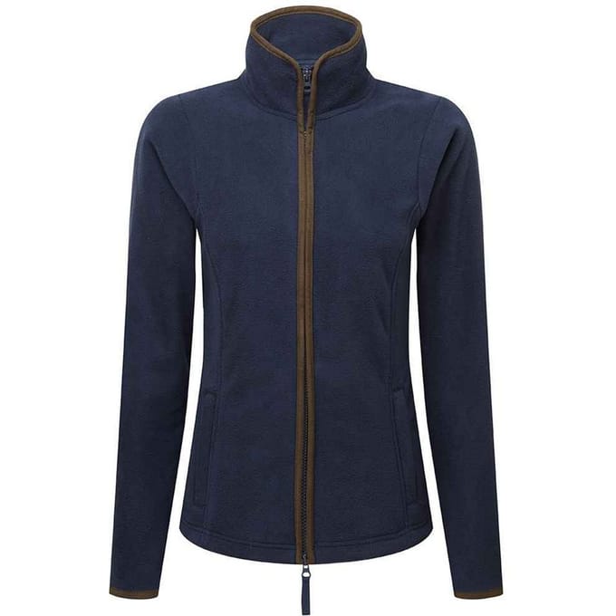 Premier Dames/Dames Artisan Contrast Trim Fleece Jacket (Marine / Bruin)