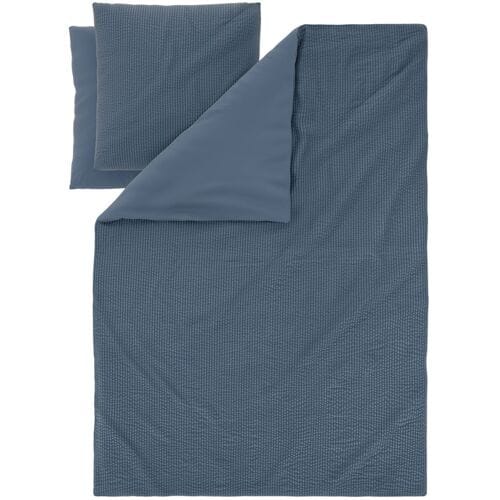 LIVARNO Seersucker dekbedovertrek 240 x 220 cm (Blauw)
