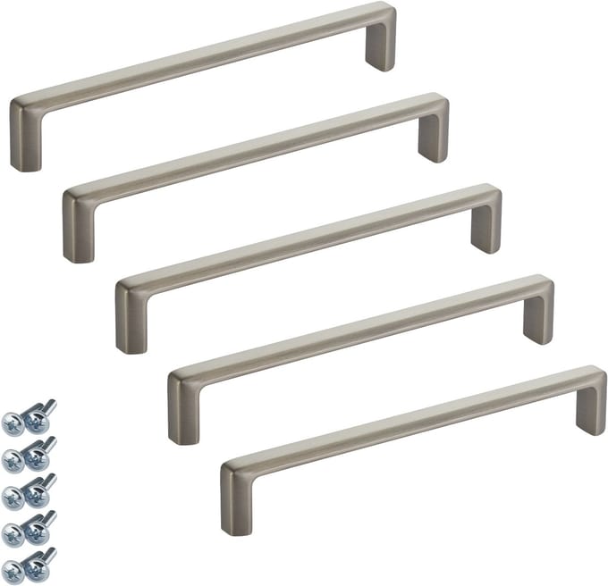5 x Meubelgreep FACETTE BA 160 mm in roestvrijstalen look