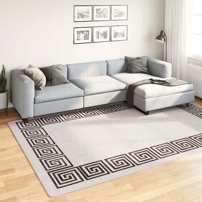 vidaXL - Vloerkleed - wasbaar - 190x300 - cm - lichtbeige