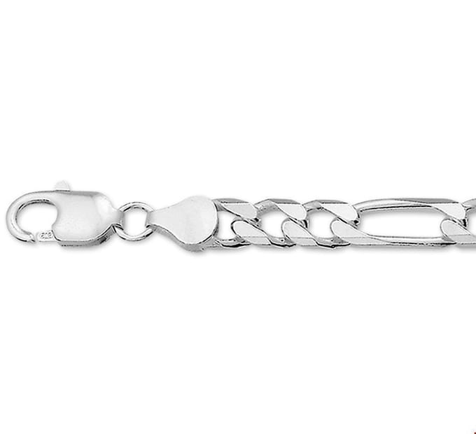 Zilveren Collier figaro 6 1001963 50 cm