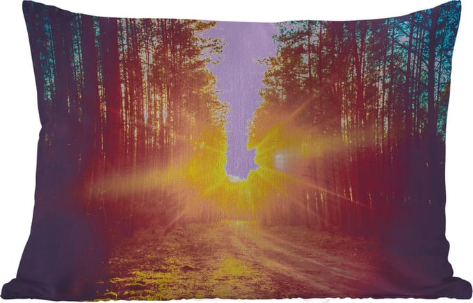 Buitenkussens - Tuin - Zonsondergang - Bomen - Bos - Natuur - 50x30 cm