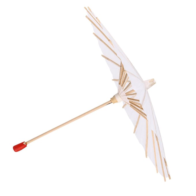 Witte Kleur Papier Decoratieve Paraplu Parasol School Decor Foto Requisiet (20 cm) white