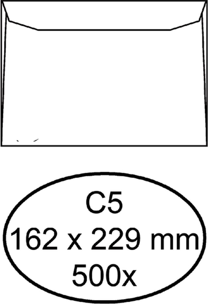 Envelop Quantore bank C5 162x229mm wit 500stuks