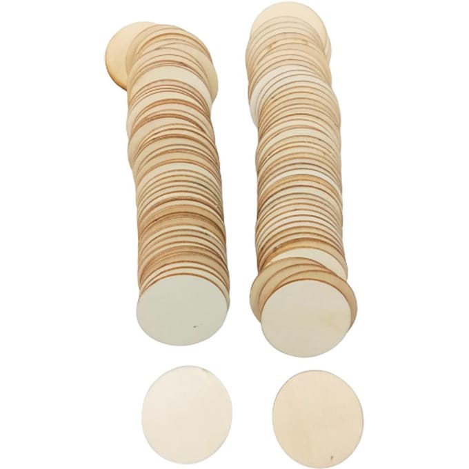 40 stuks 50mm Houten Cirkels Rond Bruiloft Knutsel Kaarten Maken Scrapbooking 100Pcs beige