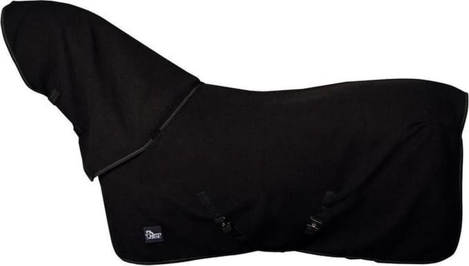 Harry's Horse Fleecedeken met oprolbare nek 175cm Jet-black (zwart)