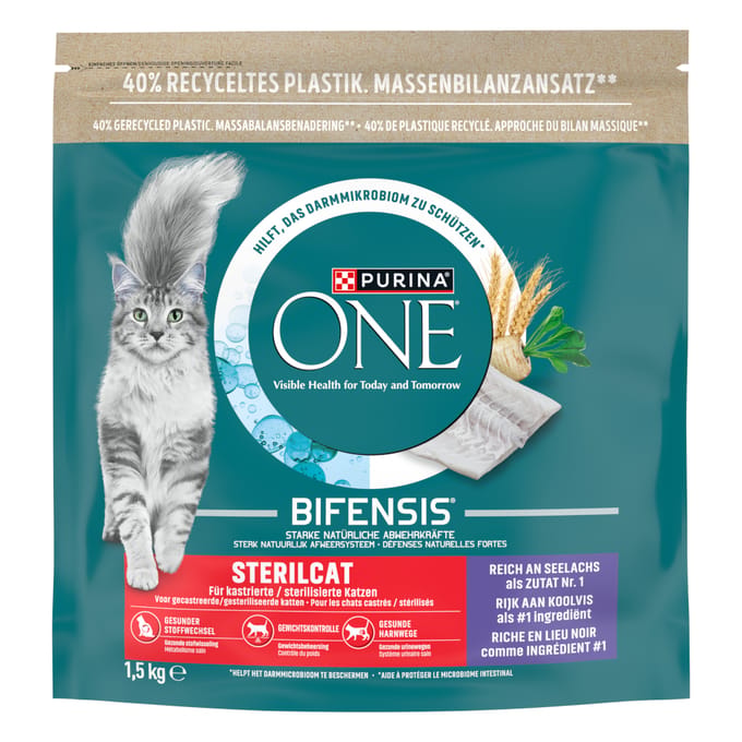 1,5kg PURINA ONE SterilCat Koolvis droogvoer voor katten