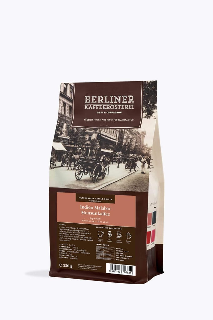 Berliner Kaffeerösterei India Malabar Monsoon koffie 250g
