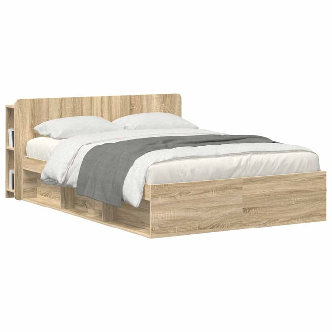 vidaXL - Hoofdeinde - Kast - met - opslag - Sonoma - Eiken - Bewerkt - hout