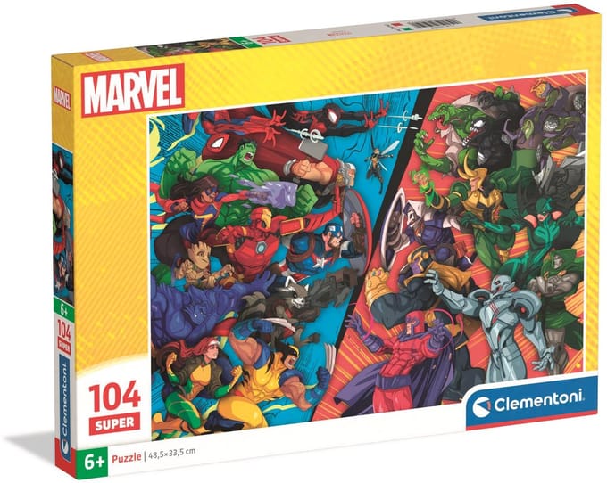 Clementoni - Kinderpuzzel - 104 Stukjes - Superhelden vs Schurken - Puzzel Vanaf 6 Jaar