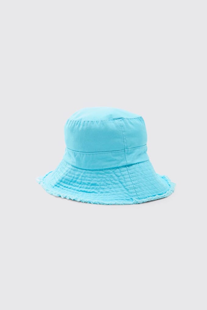 Bucket Hat With Drawstring | Blue