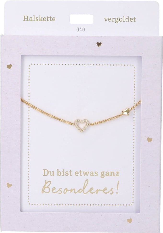 Depesche ketting hart goud - sieraden cadeau voor meisjes.