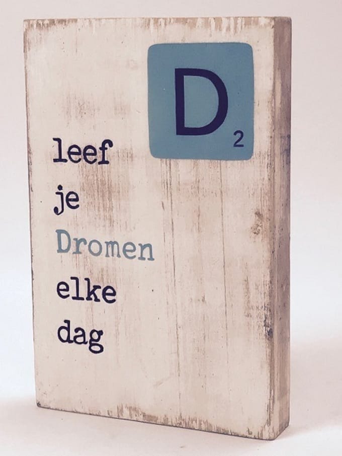 Tekstblok 10x15 2 cm dik Dromen