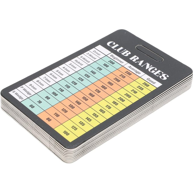 10 STUKS Golfen   Afstandskaart Dubbelzijdig Draagbaar Waterdicht Snel Referentie Afstandskaart beige