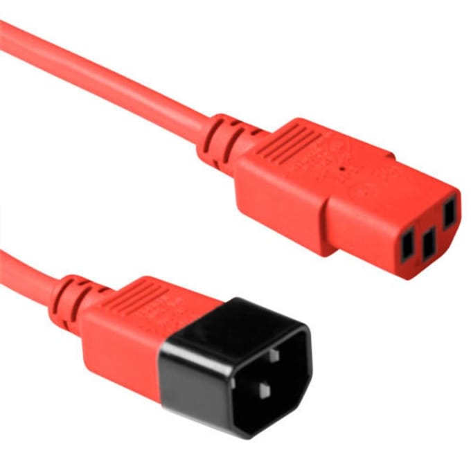 ACT Netsnoer C13 - C14 rood 5 m AK5429