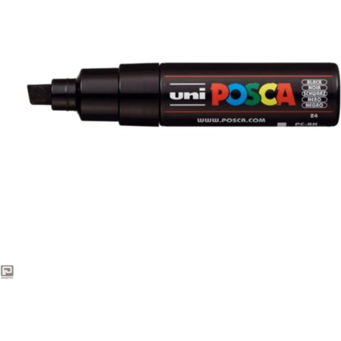 Posca marker met schuine punt schrijfdikte breed zwart