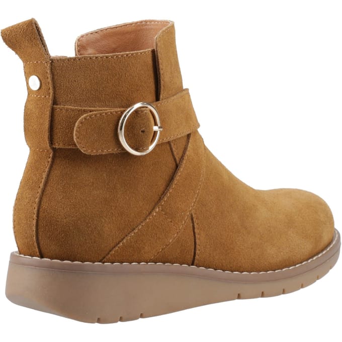 Hush Puppies Lyra Dames Suède Tan Winter Enkellaarzen