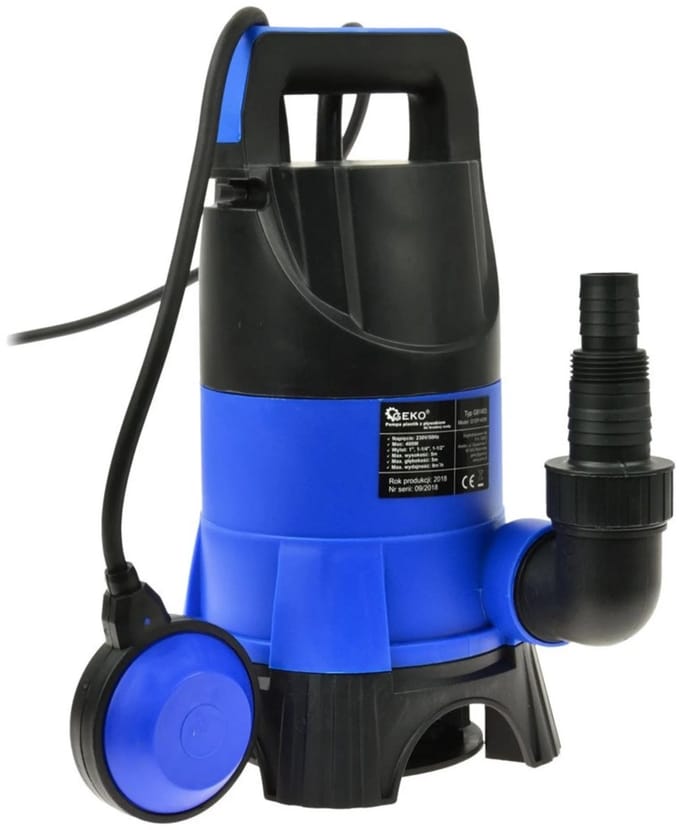 GEKO Krachtige dompelpomp voor vuil water - 400W - Met vlotterschakelaar - IPx8 - Max. 7500 l/u