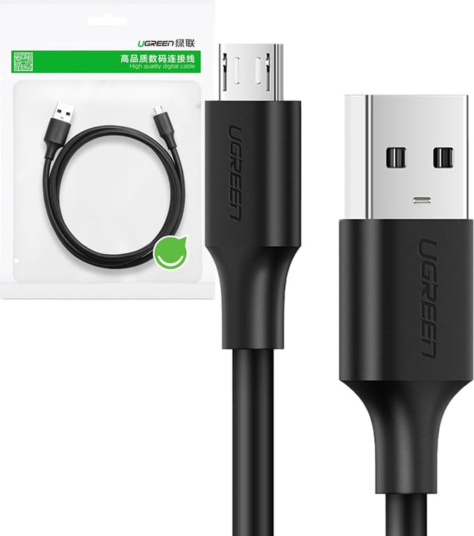 Ugreen - kabel - USB - micro USB 2A 2m zwart - (60138)