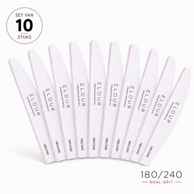 Eldur® Professionele Nagelvijl 10pcs - Moon #180/240 - Nagelverzorging - Top Kwaliteit