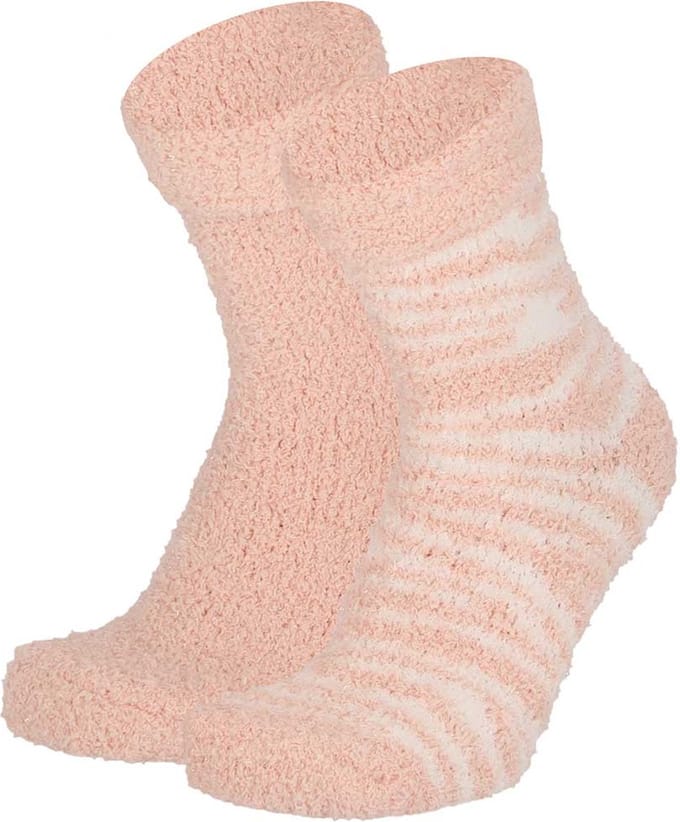 Apollo Dames Bedsokken Zebra Pastelroze One size 2 paar