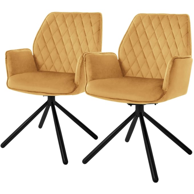 Set van 2 eetkamerstoelen Hale velvet | ML-Design