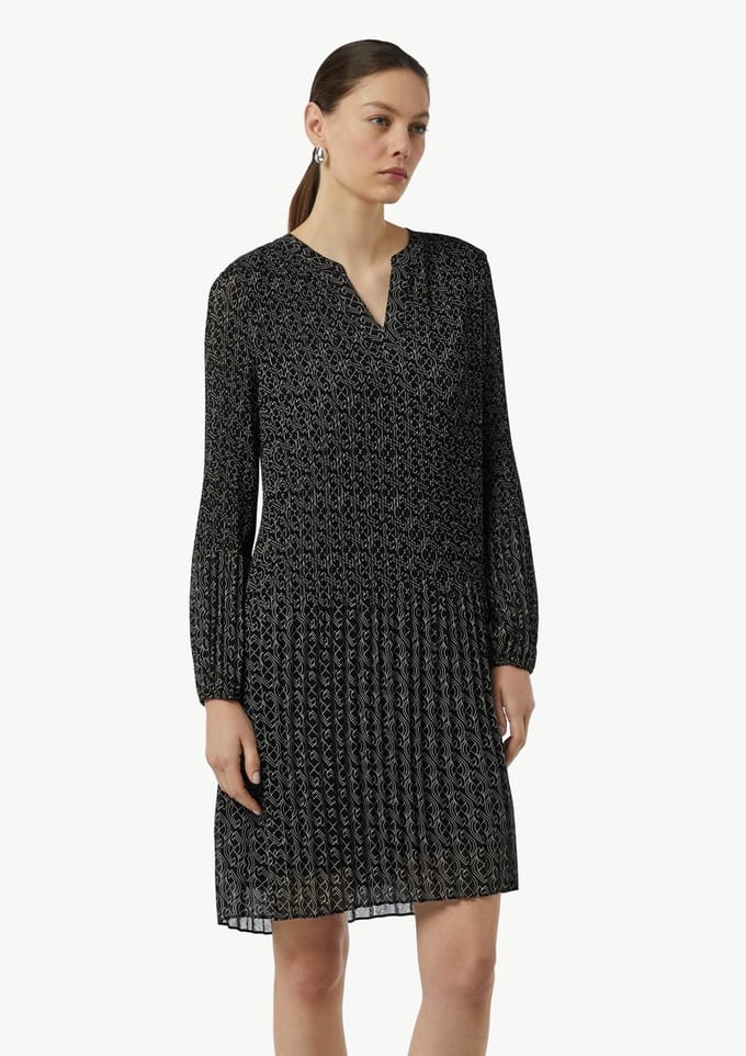 Korte plissé chiffon jurk met V-hals voor vrouwen COMMA