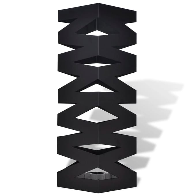 vidaXL - Paraplu- - en - wandelstokhouder - vierkant - 48,5 - cm - staal - zwart