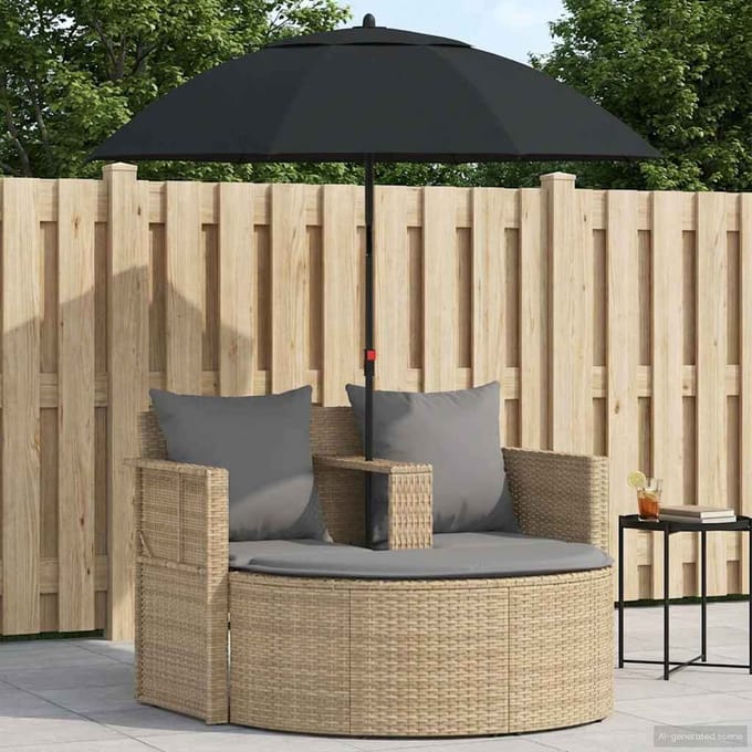 vidaXL - Tuin - Sofa - 8 - st - poly - rattan - Beige - en - Lichtgrijs