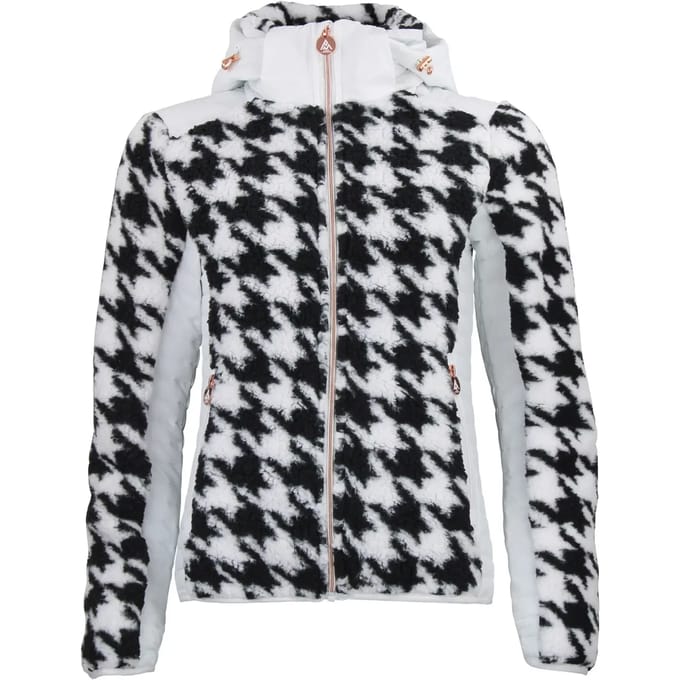 Dames hoodie met rits van twee materialen met borstbadge Peak Mountain