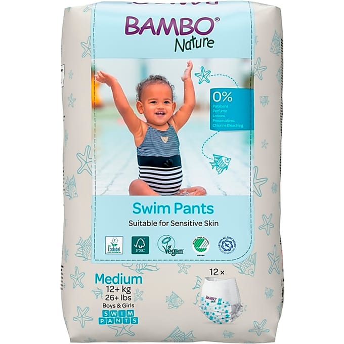 Bambo Nature Zwemluierbroekjes Medium 12+ kg - 12 stuks