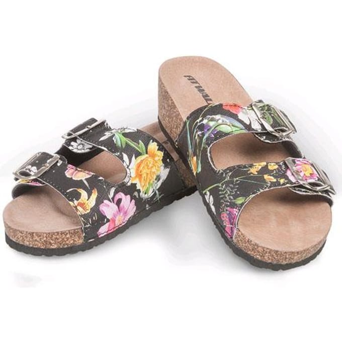 Tongs florales gray