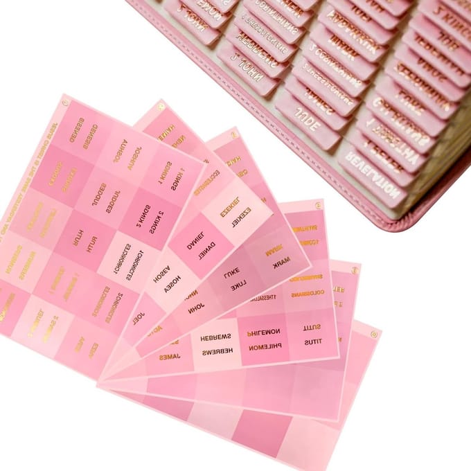 90 Stuks Bijbel Tabs voor Bijbelstudie, Pagina Markers, Annotatie Tabs en Journaling Accessoires in Roze