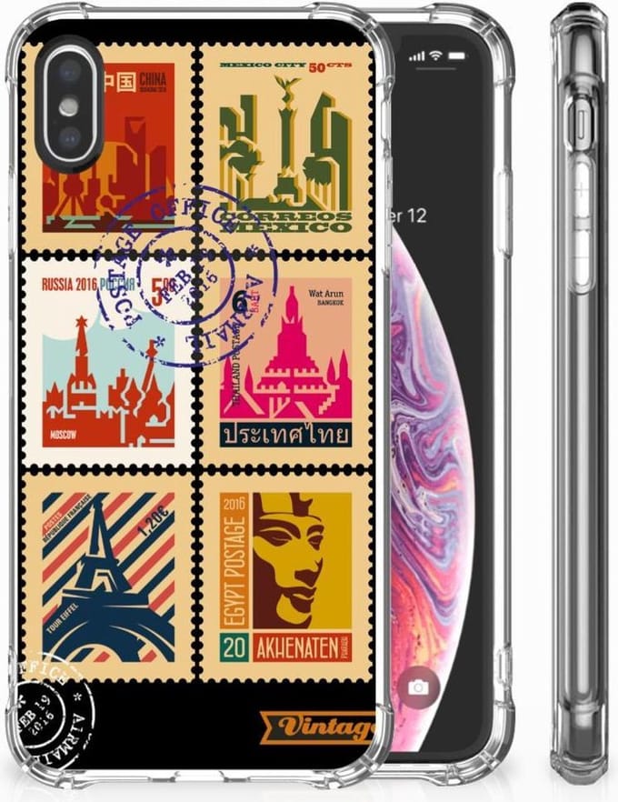 Apple iPhone X | Xs Telefoonhoesje met valbescherming Postzegels