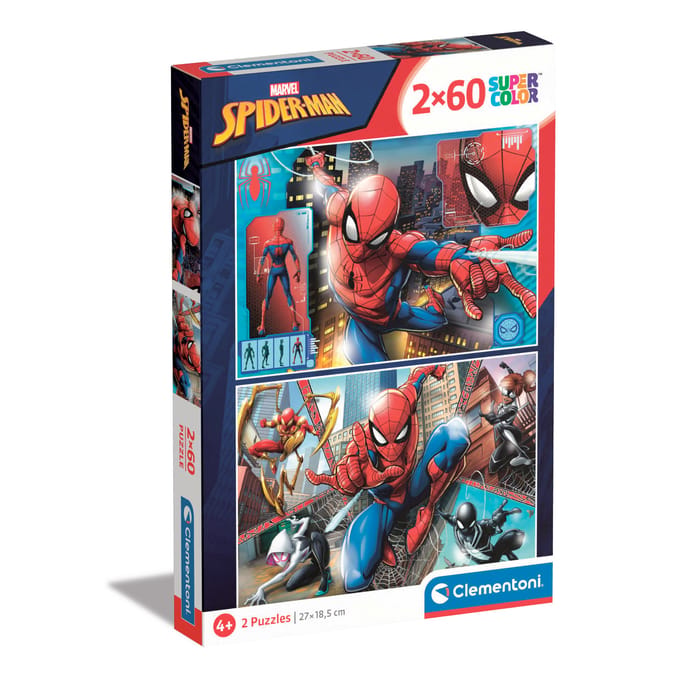 Clementoni - Puzzel - 2x60 Stukjes - Spider-Man - Puzzel Voor Kinderen - Vanaf 5 Jaar
