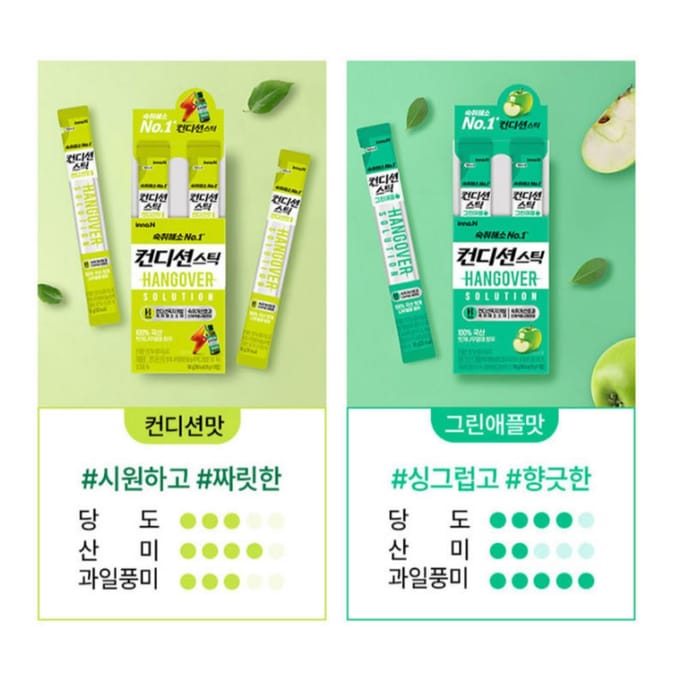 Koreaanse Condition Drankverzorging Wellness Jelly Stick 10St 4Soorten Green Apple
