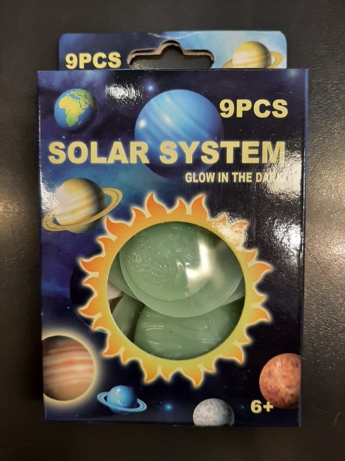 Solar system glow in the dark figuurtjes 9 stuks