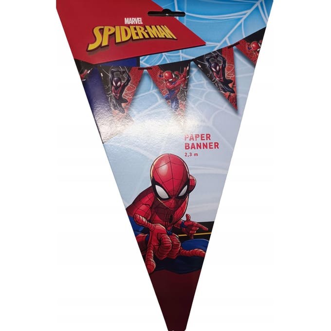 Globos Spiderman papieren vlaggenlijn - superhelden feestdecoratie 2,3 meter.