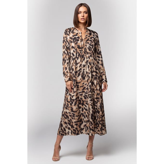 ARKET Greta Aop Dress Brown Größe: 36 | Maxikleider Outlet | Damen | Braun