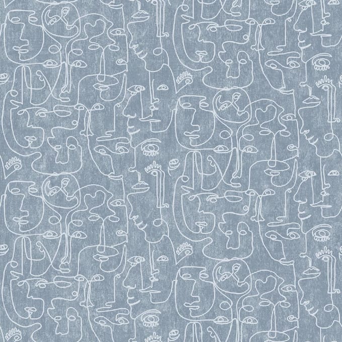 Arty Faces blauw/wit - M412-01