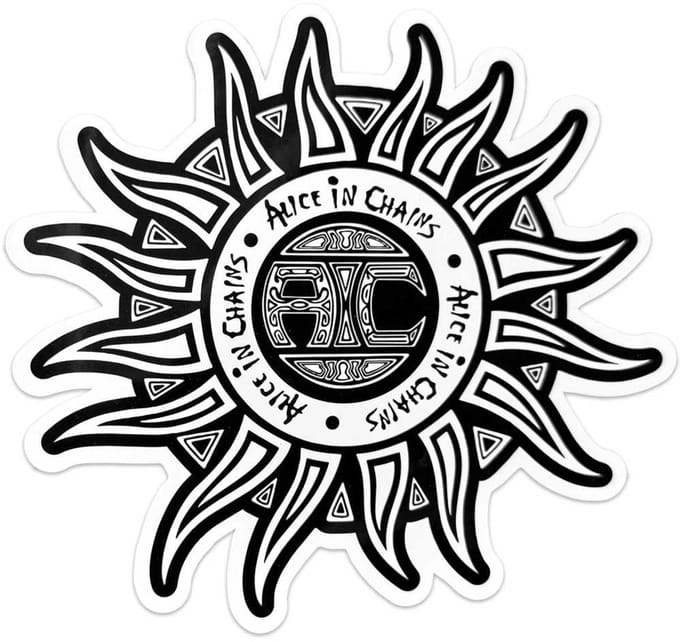 Alice In Chains - Sun Logo Sticker - Wit/Zwart