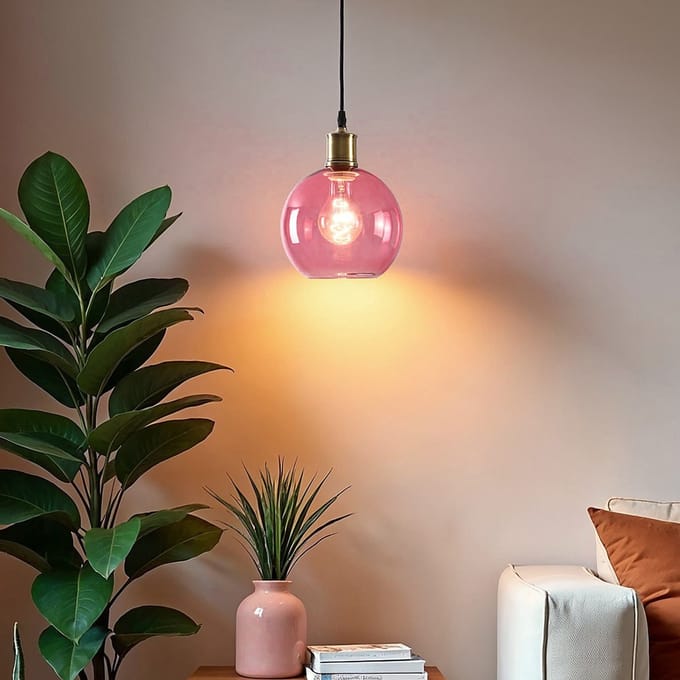 LumenXL 1-lichts hanglamp Liya - rood glas variant 4