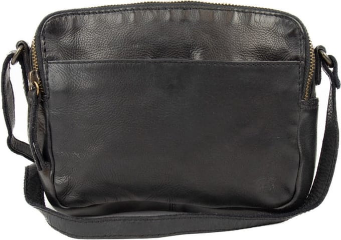 Bear Irem schoudertasje - Zwart – Leren schoudertas / unisex – Van leer – Het Bear Irem schoudertasje is een compact model met meerdere vakken, handig als je je spullen graag scheidt