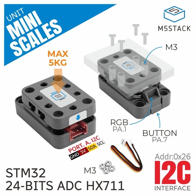M5Stack officiële miniweegschaal (HX711)