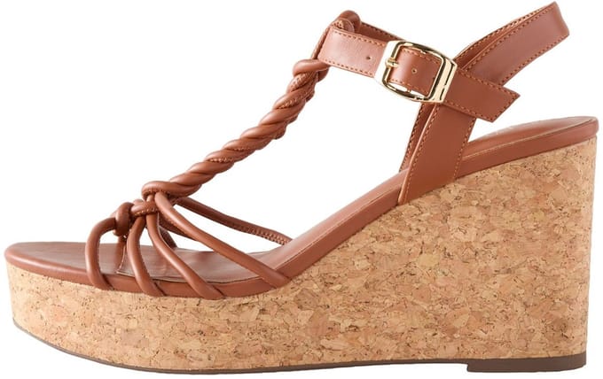 Next - Dames - Forever Comfort® gevlochten sleehakken met bandjes - Bruin