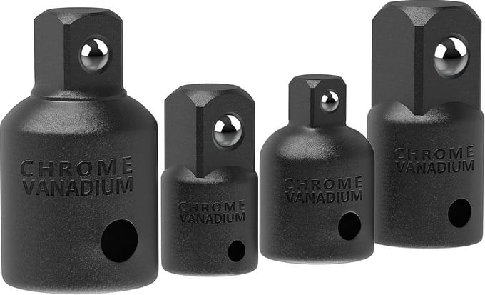 Slagmoersleutel Adapter en Verkleinerset - 4 Delig - Schroefbit Set